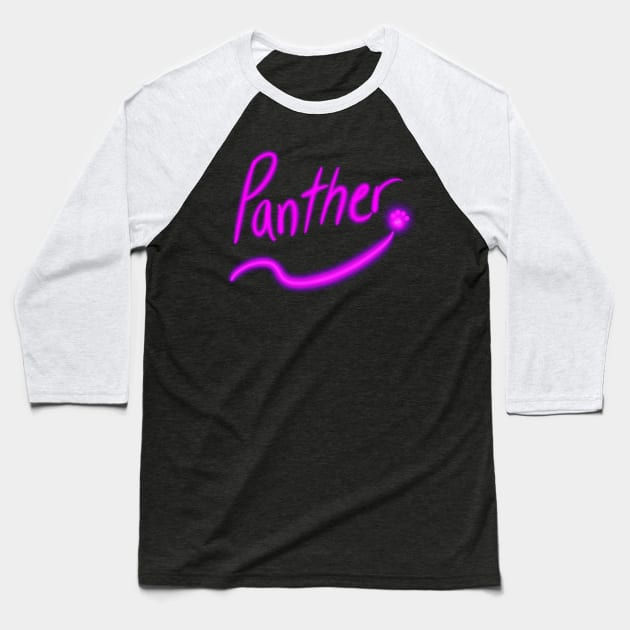Glow Panther Baseball T-Shirt by Wolfgon Designs
